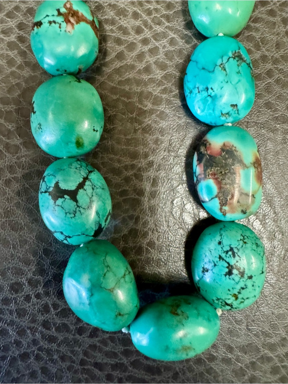 Turquoise Bead Necklace - Vibrant Blue-Green Statement - Picture 5 of 9